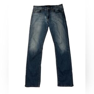 Fidelity Jimmy Cathedral Medium Blue Stretch Denim Straight Leg Jeans Size 34